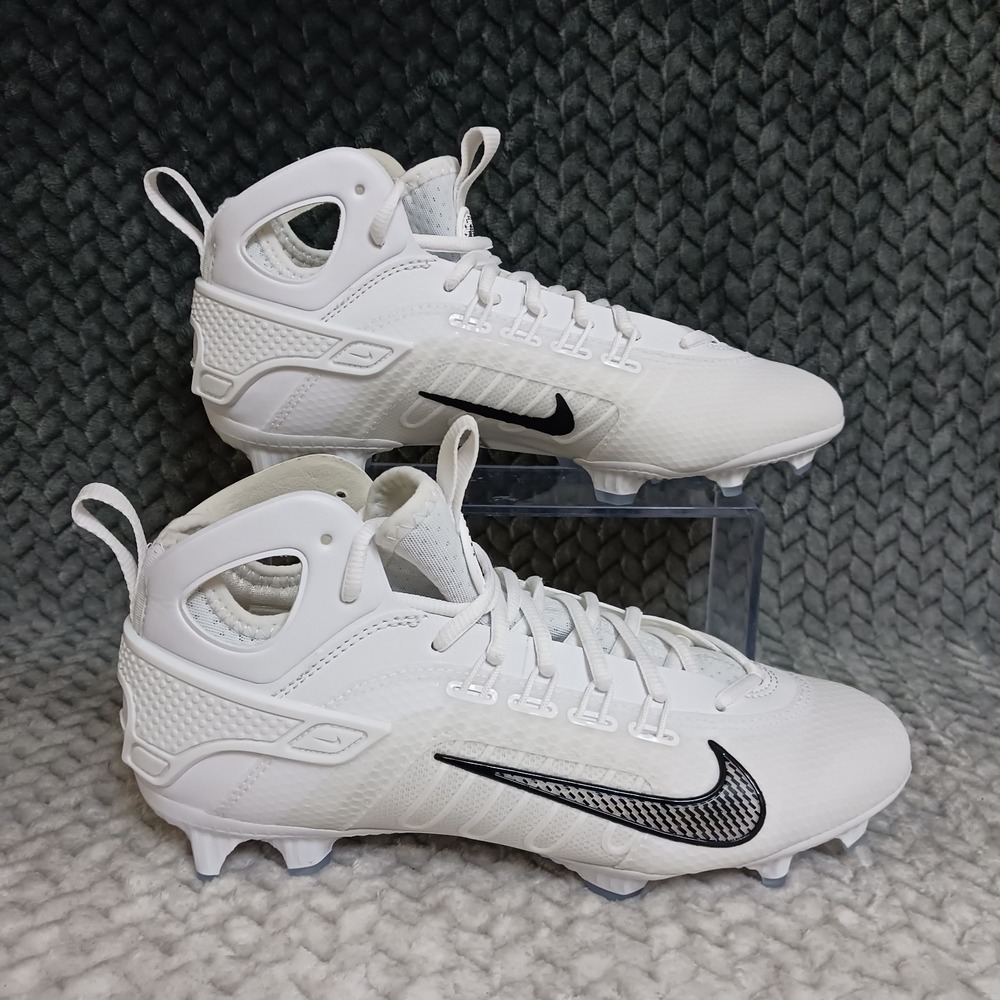 Nike Huarache 9 Elite Mid LAX Men's Lacrosse Cleats White Black Size 7